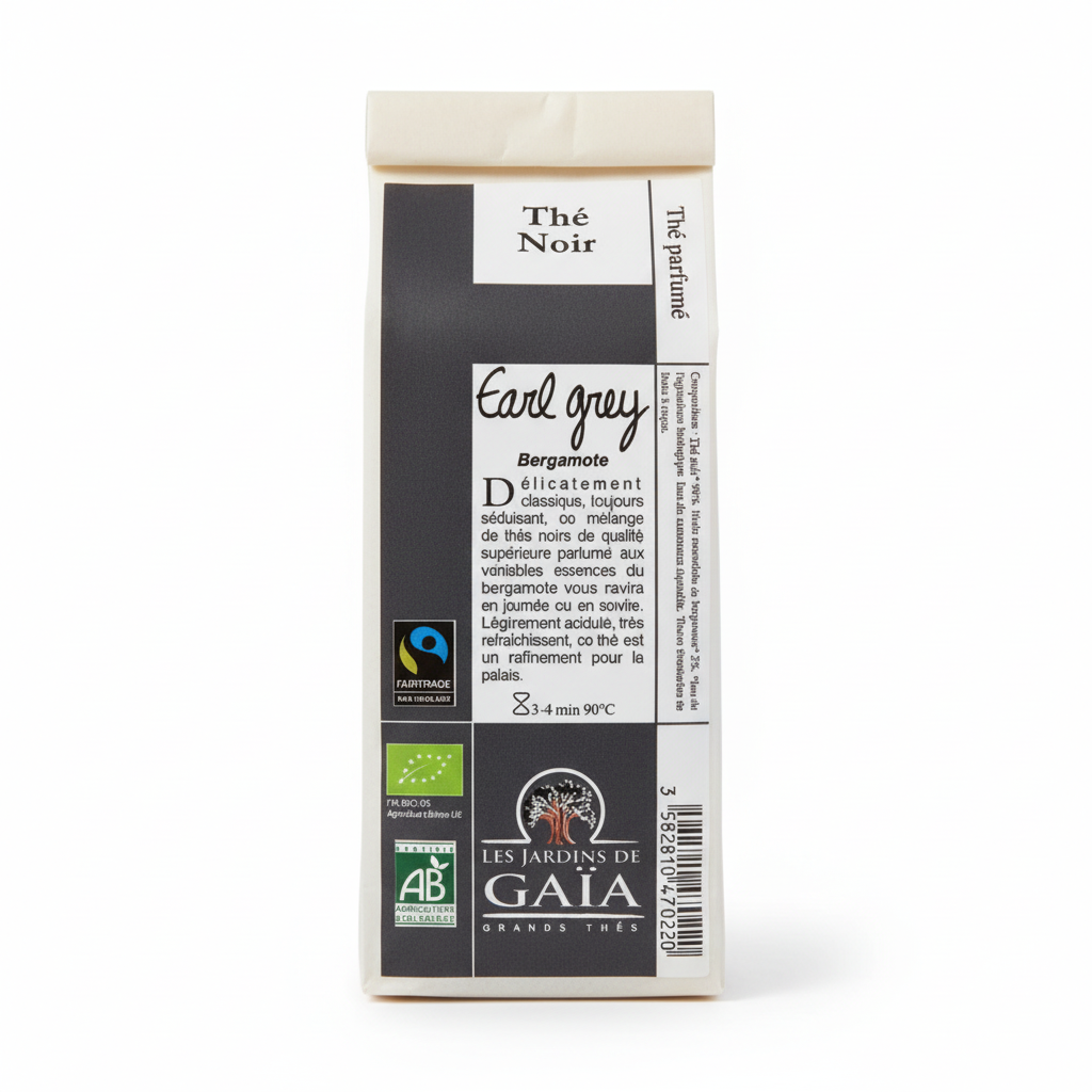 Jardins De Gaïa -- EOL Thé noir bio earl grey (bergamote) - 100 g