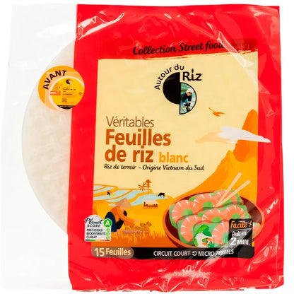 Autour Du Riz -- Feuilles de riz blanc bio - 22 cm - 150 g